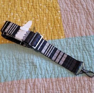 NEW Lug Adjustable Black and White Striped Bag Strap
